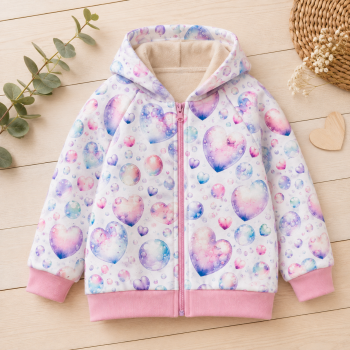 Preview: Softshell - Bubble Hearts – Herzen - Seifenblasen rosa / blau
